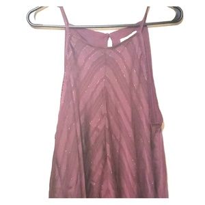 Maroon and gold tapered dress